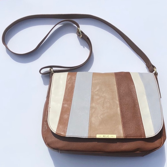 Relic Handbags - Relic Leather Crossbody Purse Striped Color Block